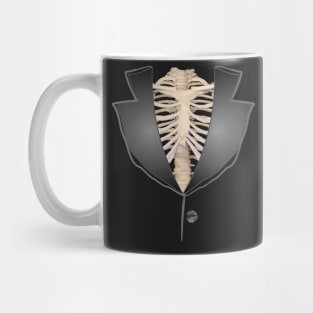 1980s Funny Gothic halloween rib cage  skeleton tuxedo Mug